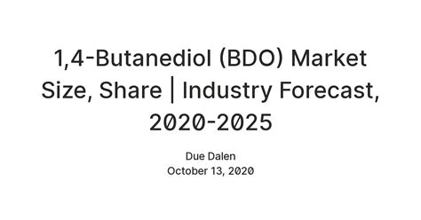 1,4-Butanediol (BDO) Market Size, Share | Industry Forecast, 2020-2025 ...