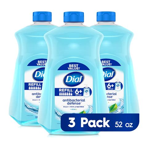 Dial Antibacterial Liquid Hand Soap Refill, Spring Water, 52 fl oz ...