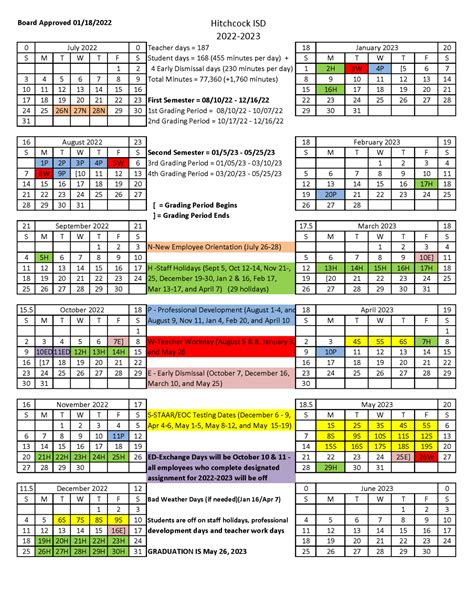 Pbtisd Calendar