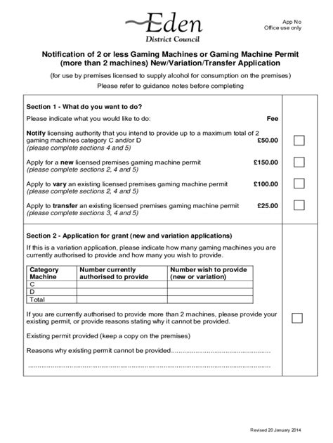 Fillable Online Alcohol Licensed Premises Gaming Machine Permit ...