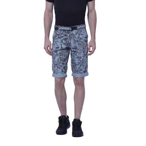 BEEVEE Mens Light Grey printed three-fourth length shorts ,soft cotton ...