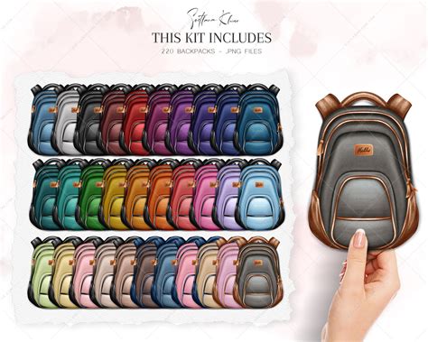 Backpacks Clip Art, Bags Clipart, Briefcases PNG, School - Svetlana Kleine