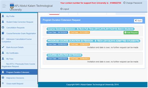 KTU Course Duration Extension Request Option Now Live on Student Login ...