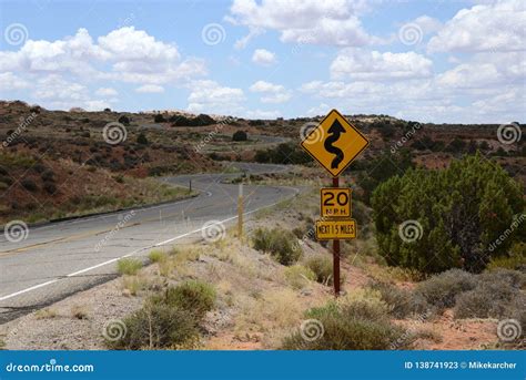 Winding road ahead stock image. Image of sign, road - 138741923