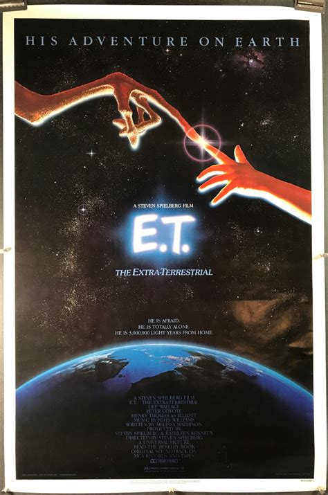 E.T. THE EXTRA TERRESTRIAL, Original Rolled Vintage Movie Poster ...