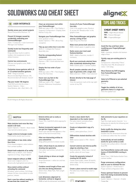 Image result for SolidWorks Drawing Tips Cheat Sheet