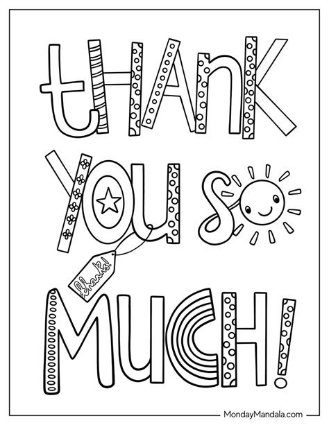 20 Thank You Coloring Pages (Free PDF Printables)