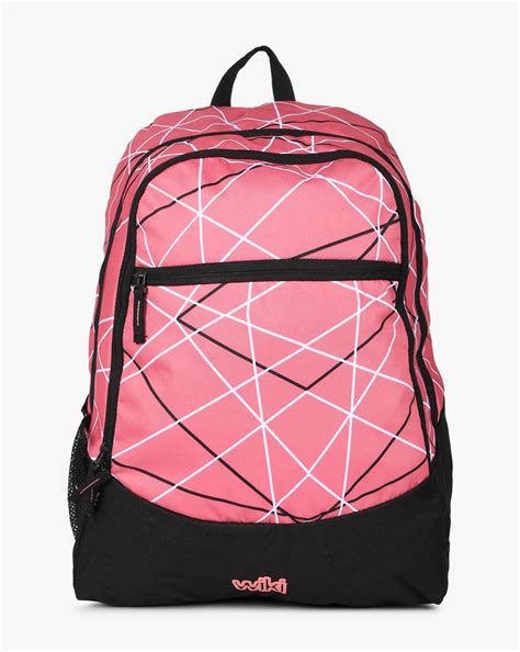 Buy Pink Wildcraft Geometric Print Laptop Backpack | AJIO