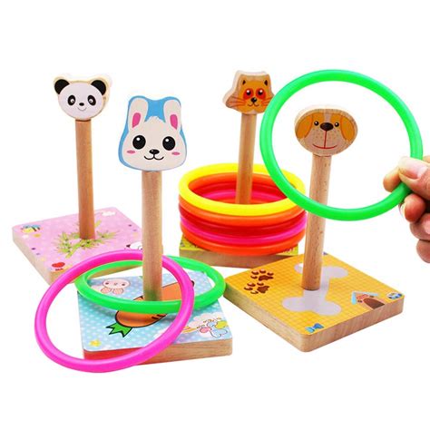 Simple Days Wooden Ring Toss / Fun Loop Throw Toy for Children Adults ...