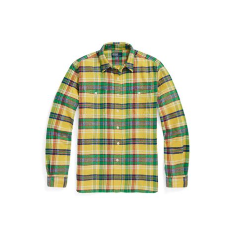 Classic Fit Plaid Flannel Shirt for Men | Ralph Lauren® IN