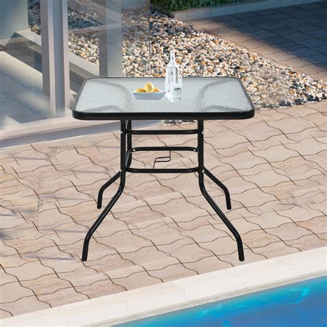 Amazon.com : HWGEBY Outdoor Patio Table with Umbrella Hole, 32 Inch ...