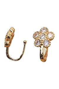 Buy Meira Jewellery Set of 2 Pressed Nosepin,nose stud,alloy nath clip ...