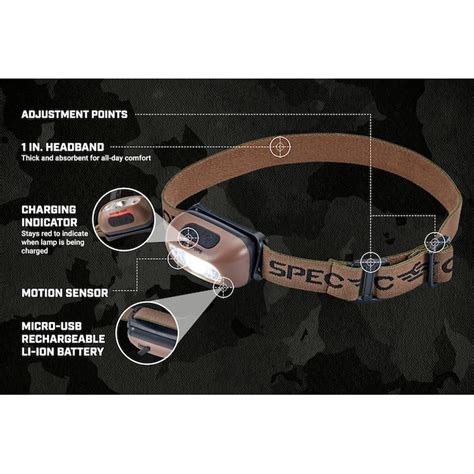 Spec Ops Tools 220-Lumen LED Headlamp with Rechargeable Batteries ...