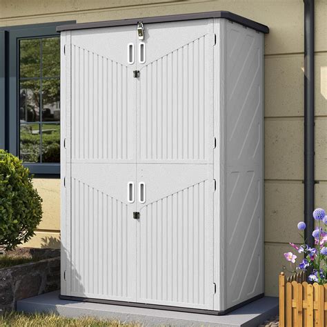 Aoxun Outdoor Storage Shed, 64 Cu.Ft Vertical Storage Sheds Outdoor ...