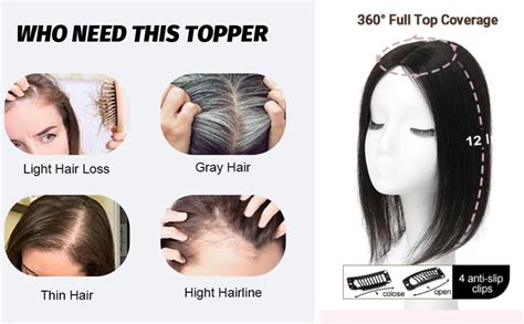 HAIR WALA™ Light Weight Toppers for Thinning Hair Women Synthetic 16 ...