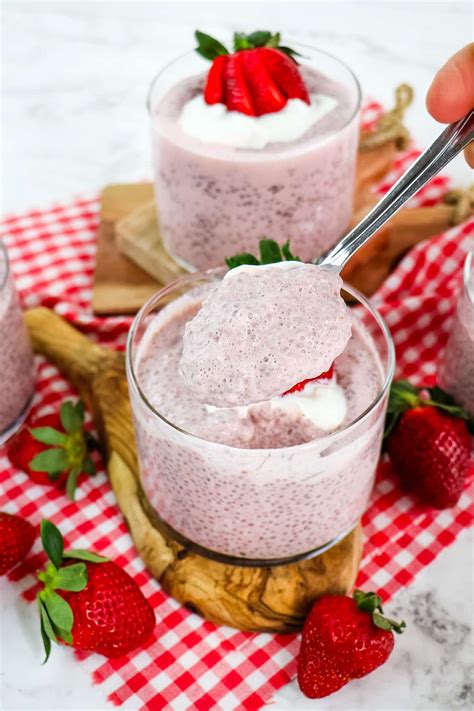 Strawberry Chia Seed Protein Pudding - Delightful E Made
