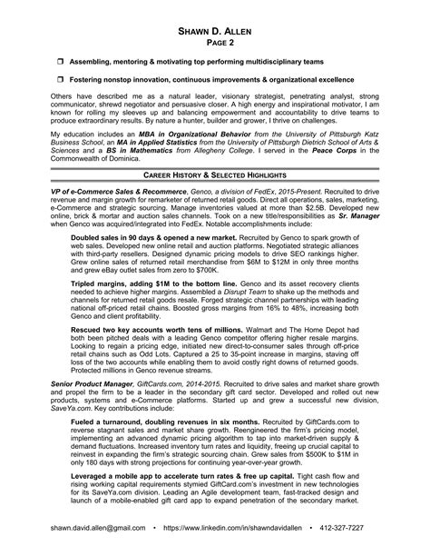 Allen, Shawn EXPANDED RESUME | DOC | Sales | Business