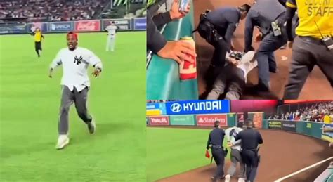 Yankees fan violently body-slammed by security after storming field ...