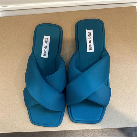 Steve Madden Women's Blue Sandals | Depop