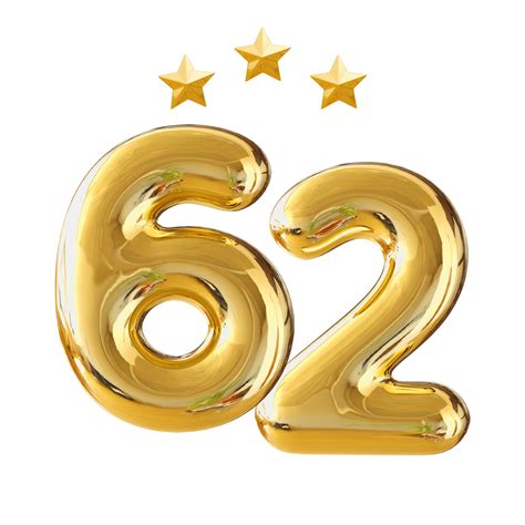 Numéro anniversaire 62 ans 11288300 PNG