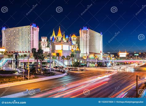Las Vegas strip sunset editorial stock image. Image of beautiful ...
