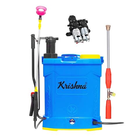 KRISHNA 20 Liter Double Motor Manual Cum Battery Operated Knapsack ...