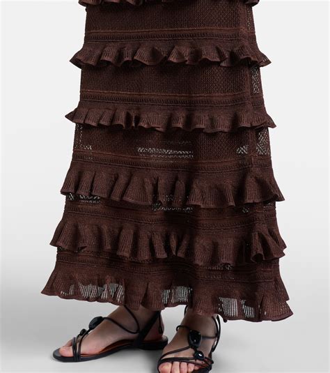 Hypnotic ruffled maxi skirt in brown - Zimmermann | Mytheresa