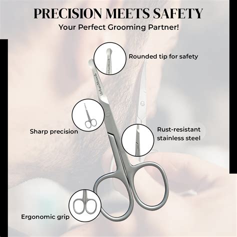Nasal Safety Personal Grooming Scissor for Nose Hair, Beard, Moustache ...