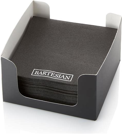 Amazon.com | Bartesian Black Paper Cocktail Napkins - Elegant Soft ...