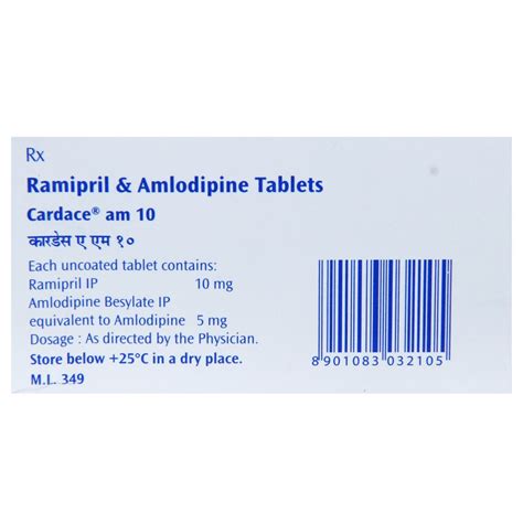 Cardace Am 10 Tablet 15's Price, Uses, Side Effects, Composition ...