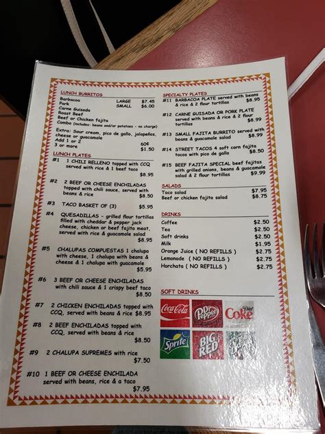 Menu at Joey's restaurant, Wichita Falls, 528 Beverly Dr