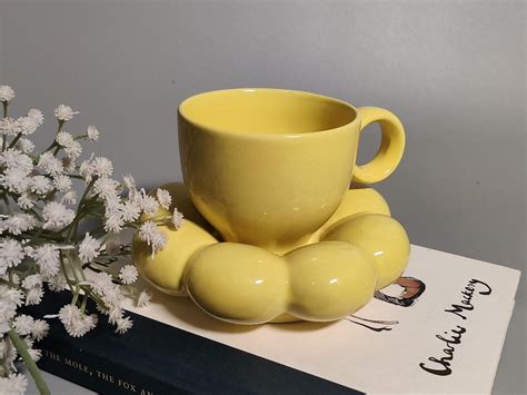 Buy The White Space Living Yellow Sunflower Bubble Cup and Saucer Set ...