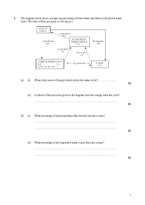 Systems & Models Exam Questions - 1. The diagram below shows storages ...