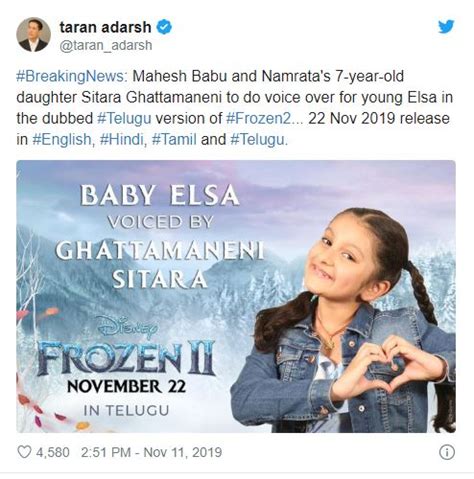 Frozen 2: Mahesh Babu's daughter to dub young Elsa in Telugu version