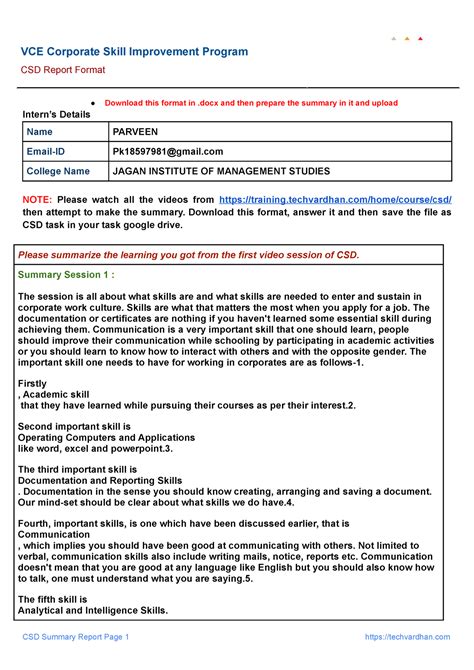 PPTP - FGBVGDBTYJN - CSD Report Format Download this format in .docx ...