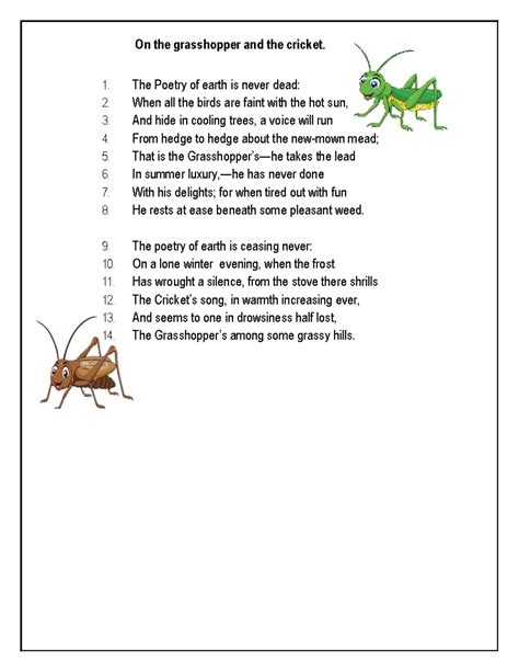 2. THE Grasshopper AND THE Cricket - On the grasshopper and the cricket ...