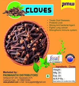 PMW Grade A Quality - Cloves - Lavangalu - Big Size - 500 Grams Price ...