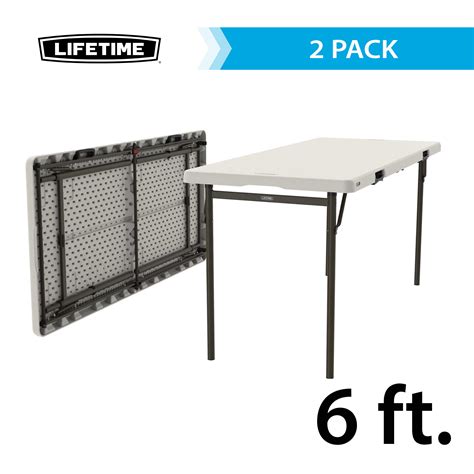 Lifetime Fold In Half Tables 6-Foot Black Top 81199 2 Pack
