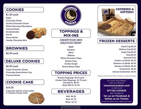 Insomnia Cookies Menu 2026: Cookies, Brownies And More