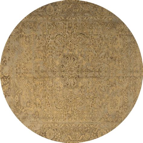 Ahgly Company Indoor Round Persian Brown Traditional Area Rugs, 8 ...