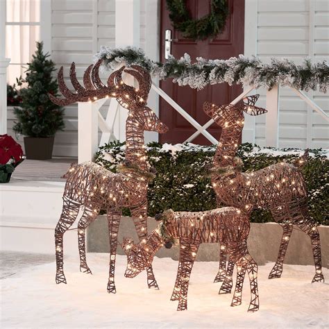 Outdoor Lighted Deer Family