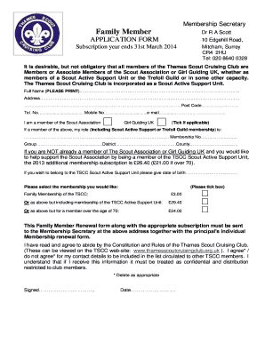 Fillable Online thamesscoutcruisingclub org Membership Secretary Family ...
