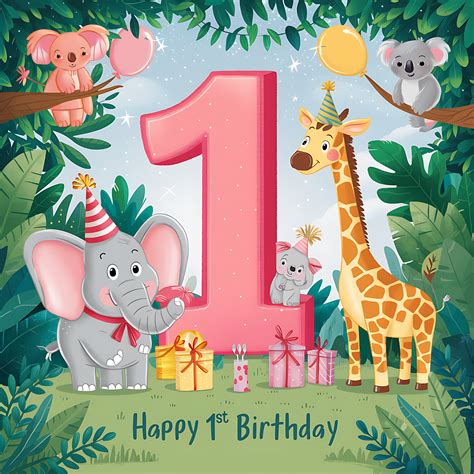 Free Download Happy 1st Birthday Jungle
