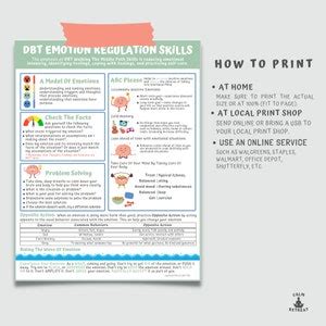 Buy DBT Emotion Regulation Coping Skills Printable Handout, Dialectical ...