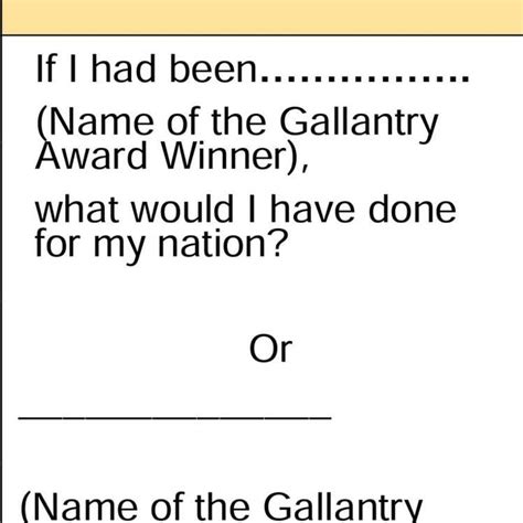 If I was an gallantry award winner what would I have done for my nation ...