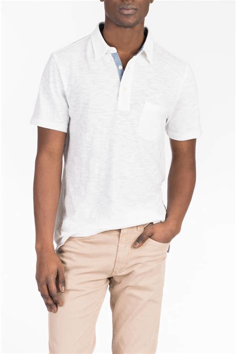 Faherty Spring Heather Polo - White | ModeSens | Polo, Faherty, Mens tops