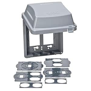 TayMac MM2420G Bell 2-Gang Non-Metallic Weatherproof In-Use Cover, Gray ...