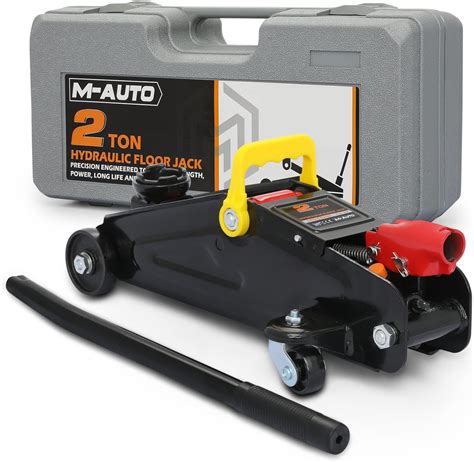 M-AUTO Hydraulic Trolley Jack Car Lift with Carrying Storage Case, Fast ...