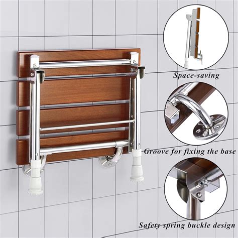 Buy Folding Shower Seat Wall Mounted with Legs, Shower Seat Benches ...