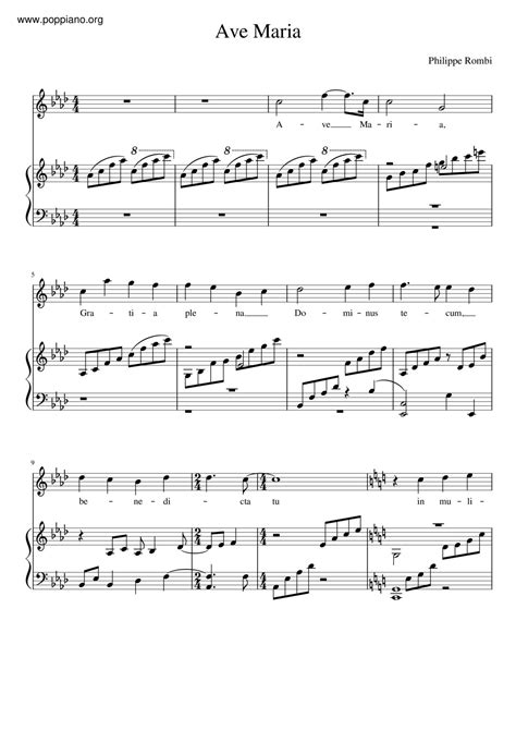 Philippe Rombi-Ave Maria Sheet Music pdf, -アヴェ・マリア 악보 - Free Score ...